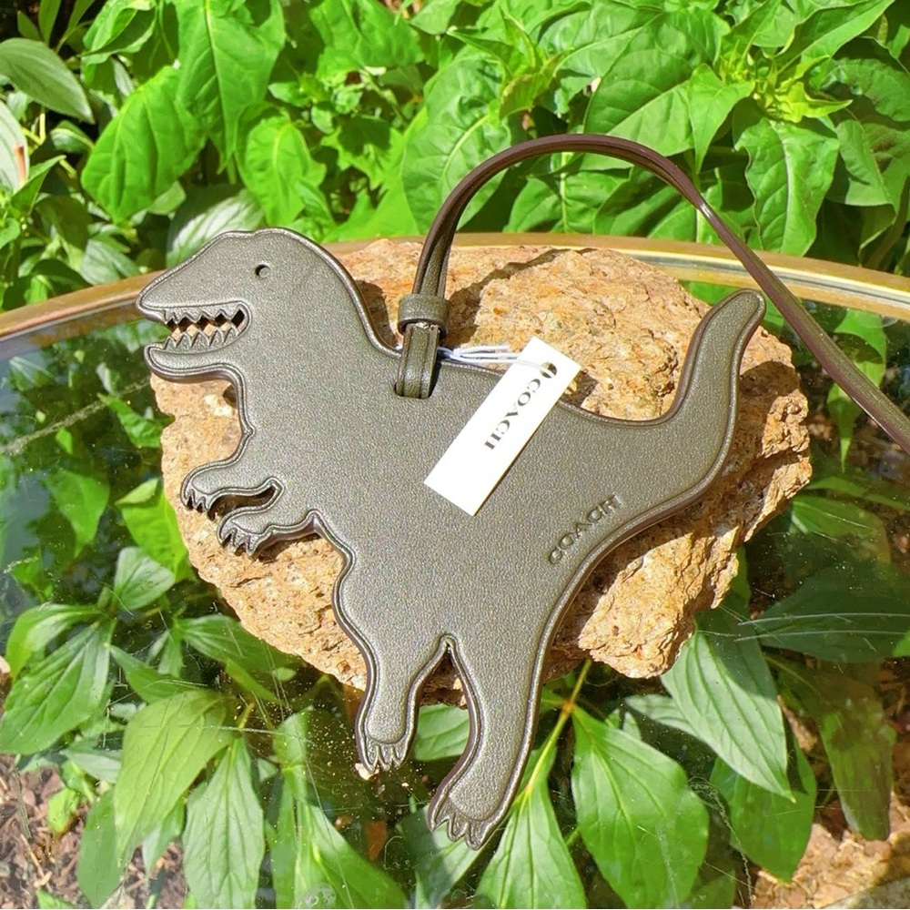 Coach Olive Green Dino Leather Bag Charm